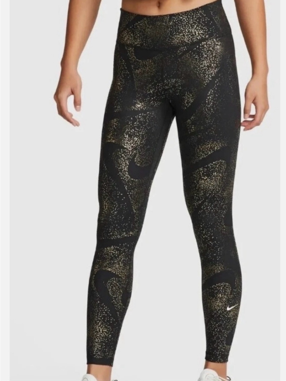 Nike Women’s Black Leggings with Gold Speckle Print